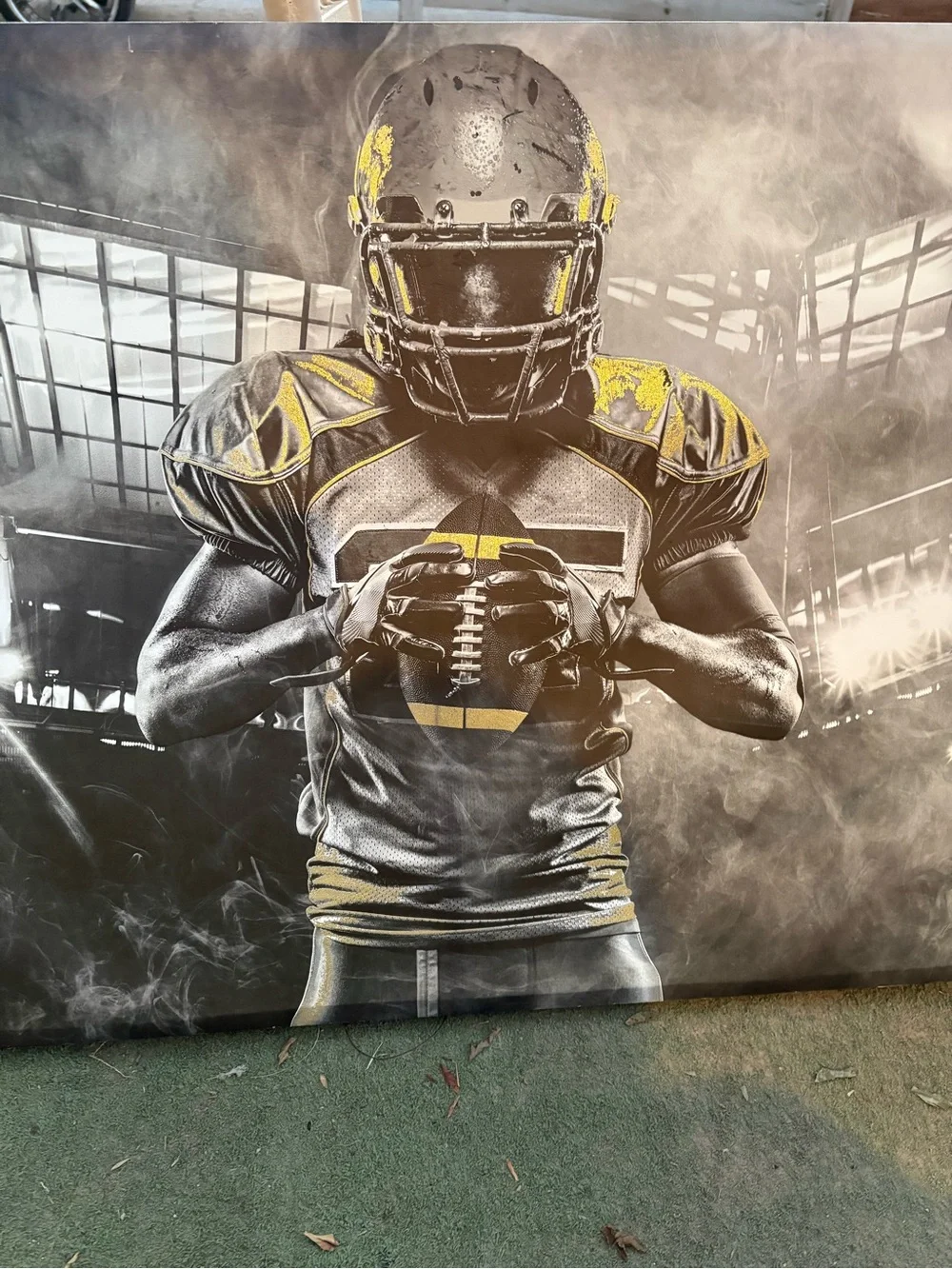 Yellow and Black Football Player Wall Art